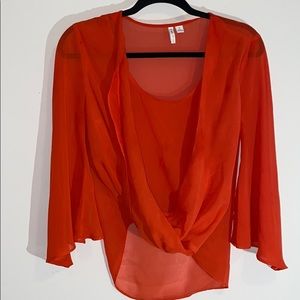 Sheer orange blouse!